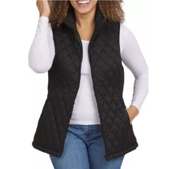 Lands' End Women's 3-in-1 Systems Jacket w/ Removeable Puffer Vest Black Size L - Picture 3 of 9